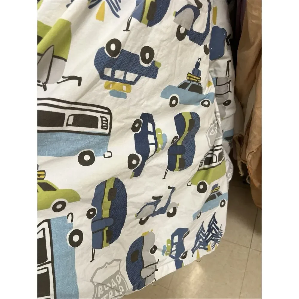 Ink + Ivy Cotton Duvet Cover Kids Road Trip Multi Cars Fun Camping Full Size